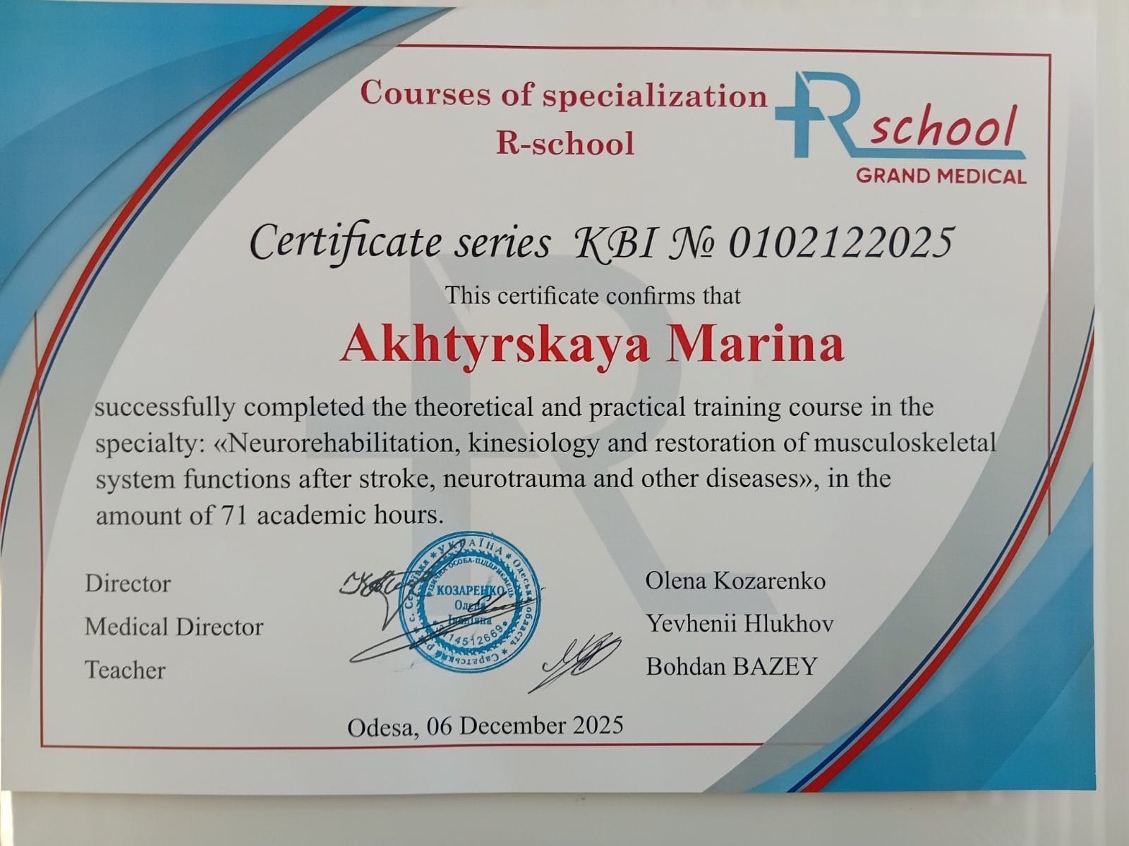 Ахтырская Марина Анатольевна