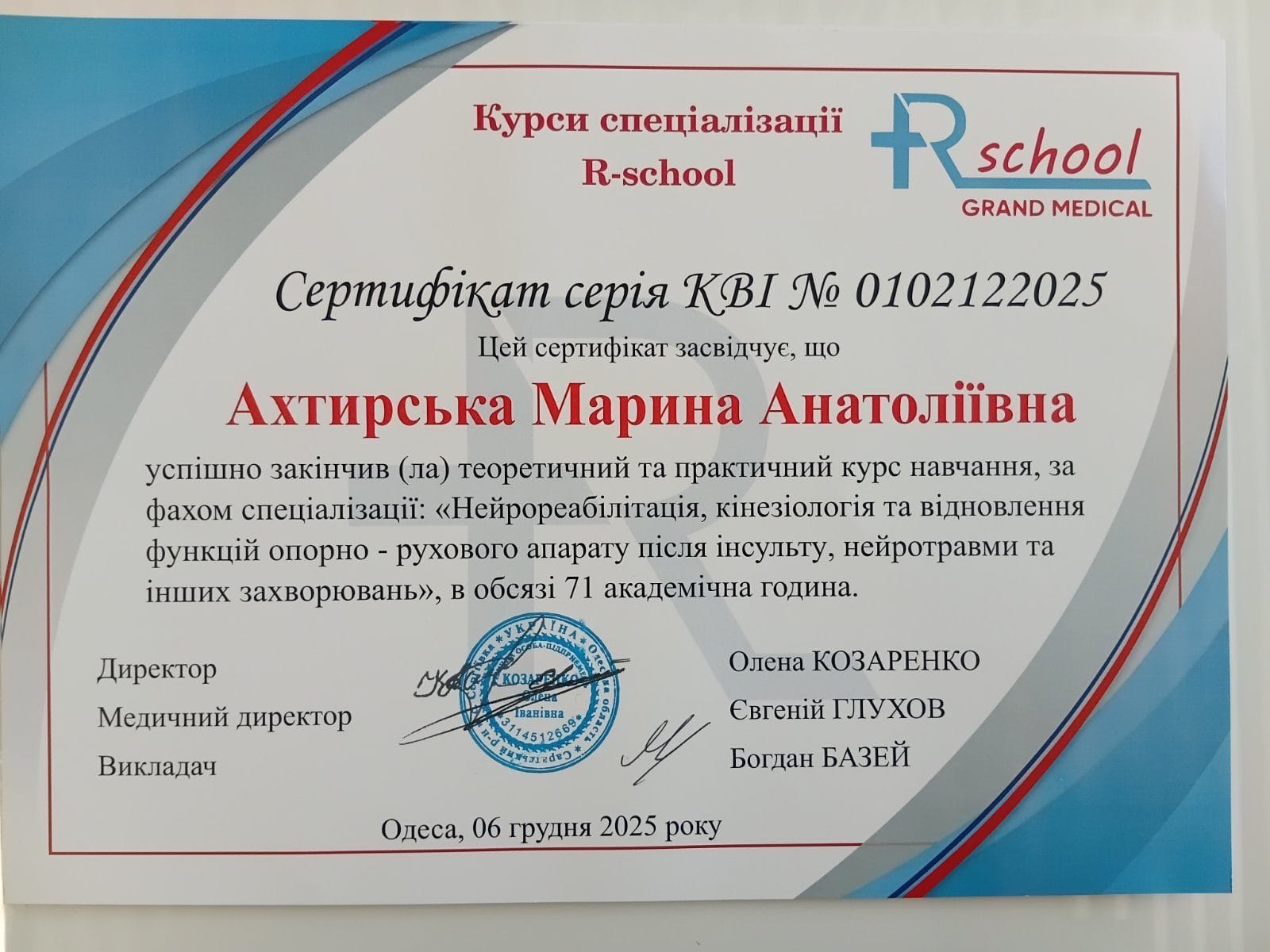 Ахтирська Марина Анатоліївна